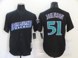 MLB Arizona Diamondbacks #51 Johnson BlackThowback Men's Nike Jersey