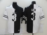 Men's Denver Broncos #3 Lock Black/White Split 2020 Vapor Untouchable Limited Jersey