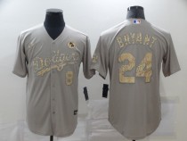 MLB Los Angeles Dodgers #8 & #24 Kobe Bryant Grey Camo 2020 Nike Cool Base Jersey
