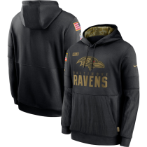 Men's Nike Baltimore Ravens Black 2020 Salute to Service Sideline Performance Pullover Hoodie