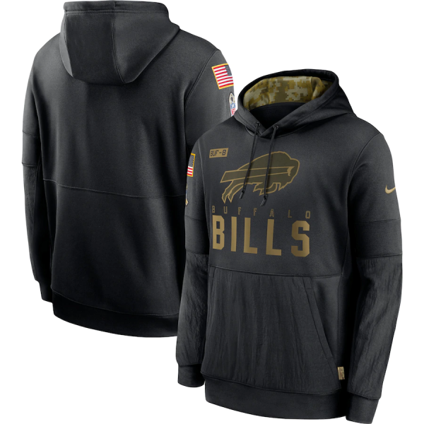 Men's Nike Buffalo Bills Black 2020 Salute to Service Sideline Performance Pullover Hoodie