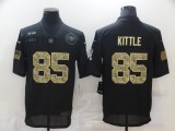 Men's San Francisco 49ers #85 Kittle Black Camo Salute To Service Limited Jersey