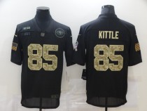 Men's San Francisco 49ers #85 Kittle Black Camo Salute To Service Limited Jersey