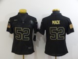 Women Chicago Bears #52 Khalil Mack 2020 Black Salute To Service Limited Jersey