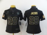 Women Raiders #28 Josh Jacobs 2020 Black Salute To Service Limited Jersey