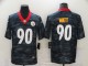 Men's Pittsburgh Steelers #90 T. J. Watt 2020 Black Camo Limited Jersey
