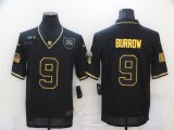 Men's Cincinnati Bengals #9 Joe Burrow 2020 Black Camo Salute To Service Limited Jersey