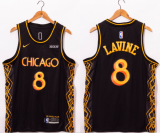 NBA Chicago Bulls #8 Zach Lavine Black Motor City Edition No Little Plans Jersey