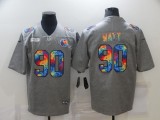 Men's Pittsburgh Steelers #90 T. J. Watt 2020 Grey Crucial Catch Limited Jersey