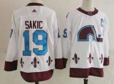 Men's Colorado Avalanche #19 Joe Sakic 2020-21 White Reverse Retro Stitched Jersey