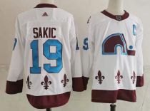 Men's Colorado Avalanche #19 Joe Sakic 2020-21 White Reverse Retro Stitched Jersey