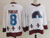 Men's Colorado Avalanche #8 Cale Makar 2020-21 White Reverse Retro Stitched NHL Jersey