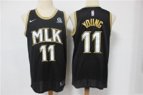NBA  Atlanta Hawks #11 Trae Young Black MLK City Swingman 2020-21 Jersey
