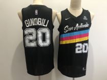 NBA San Antonio Spurs Black #20 Manu Ginobili 2020 Black City Edition Jersey