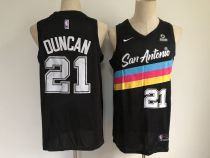 NBA San Antonio Spurs Black #21 Tim Duncan 2020 Black City Edition Jersey