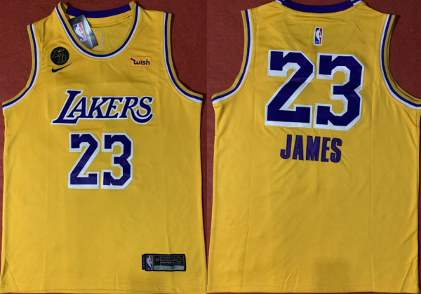 NBA Los Angeles Lakers #23 LeBron James 2020 Yello With KB Patch Jersey