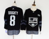 NHL Los Angeles Kings #8 Drew Doughty Black 100th Anniversary Adidas Jersey