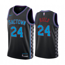 NBA Sacramento Kings Purple #24 Buddy Hield Black City Edition Sactown 2020-21 Jersey