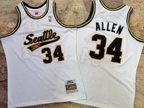 NBA Seattle Supersonics #34 Pay Allen White 2005-06 Hardwood Classics Jersey