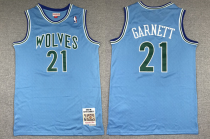 NBA Minnesota Timberwolves Navy #21 Kevin Garnett Blue 1995-96 Throwback Jersey