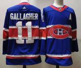 NHL Montreal Canadiens #11 Gallagher 2021 Blue Reverse Retro Stitched Jersey