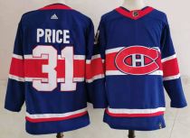 NHL Montreal Canadiens #31 Carey Price 2021 Blue Reverse Retro Stitched Jersey