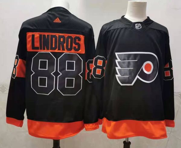 NHL Philadelphia Flyers #88 Lindros2021 Black Reverse Retro Stitched Jersey