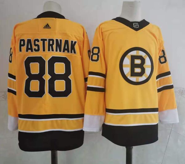 NHL Boston Bruins #88 David Pastrnak 2020-21 Yellow Reverse Retro Stitched Jersey