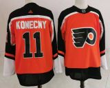 NHL Philadelphia Flyers #11 Konecny 2021 Orange Reverse Retro Stitched Jersey