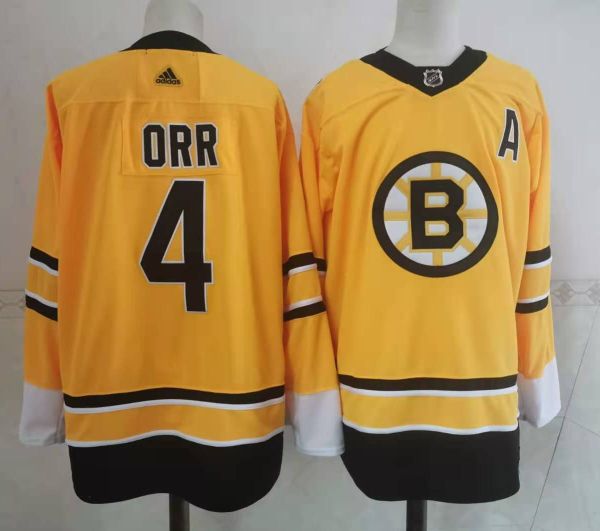NHL Boston Bruins #4 Orr 2020-21 Yellow Reverse Retro Stitched Jersey