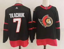 NHL Ottawa Senators #7 Brady Tkachuk 2021 Black Reverse Retro Stitched NHL Jersey