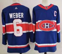 NHL Montreal Canadiens #6 Weber 2021 Blue Reverse Retro Stitched Jersey