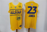 NBA Los Angeles Lakers 2021 All-Star #23 LeBron James Yellow Western Conference Jersey
