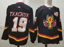NHL Calgary Flames ##19 Matthew Tkachuk 2020-21 Black Reverse Retro Stitched Jersey