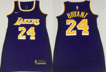 Women NBA Los Angeles Lakers #24 Bryant Purple Dress Jersey