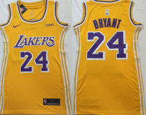 Women NBA Los Angeles Lakers #24 Bryant Yellow Dress Jersey