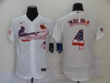 MLB St. Louis Cardinals White #4 Yadier Molina 2020 Stars & Stripes Flex Base Elite Jersey