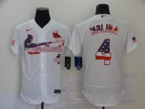 MLB St. Louis Cardinals White #4 Yadier Molina 2020 Stars & Stripes Flex Base Elite Jersey
