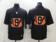 Men's Cincinnati Bengals #9 Joe Burrow Black Shadow Logo Limited Jersey