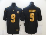 Men's Cincinnati Bengals #9 Joe Burrow Black Leopard Vapor Limited Jersey