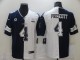 Men's Dallas Cowboys #4 Dak Prescott Navy White Split With C Patch Jersey