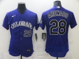 MLB Colorado Rockies #28 Arenado Purple Flex Base Elite Jersey