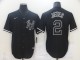MLB New York Yankees #2 Jeter Black Game Nike  Jersey