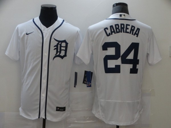 MLB Detroit Tigers #24 Cabrera White Flex Base Elite Jersey