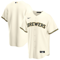 MLB Milwaukee Brewers Cream Grey Game Nike Jersey