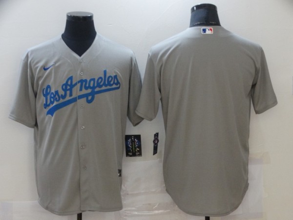 MLB Los Angeles Dodgers Blank Grey Game Nike Jersey