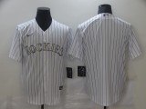 MLB Colorado Rockies Blank White Pinstripe Nike Game Jersey