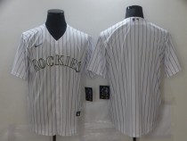 MLB Colorado Rockies Blank White Pinstripe Nike Game Jersey