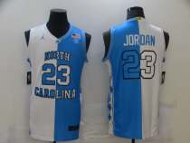 North Carolina  #23 Michael Jordan Blue White Split Edition  Jersey