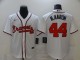 MLB Atlanta Braves #44 Hank Aaron Red Game Nike Jersey